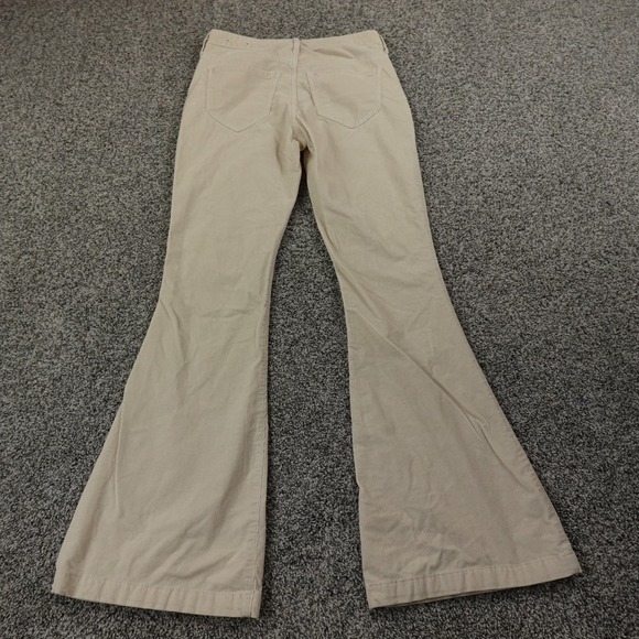 Hollister Jeans Womens 5 Beige Corduroy Pants High Rise Flare Bell Stretch Flex - Picture 9 of 11